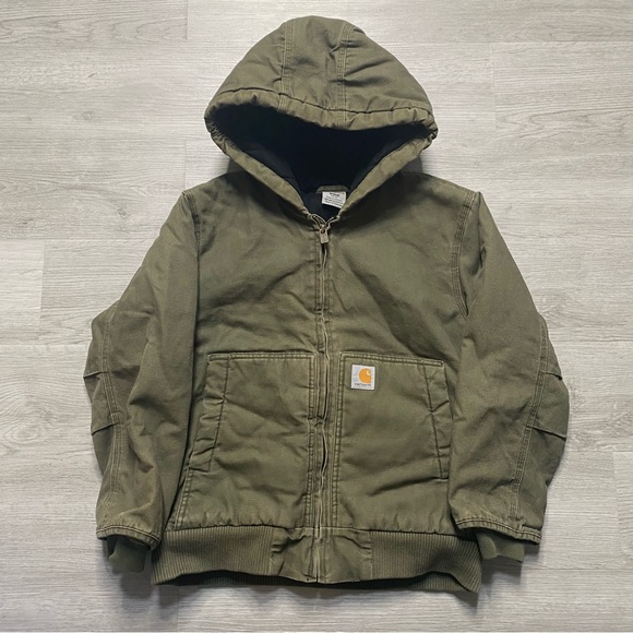 Carhartt Youth Kids Olive Green Hooded Canvas Workwear Jacket
Size M 10/12 - Picture 1 of 7